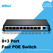 Ethernet rápida inteligente 250 metros oem 48v 11 portas switch poe